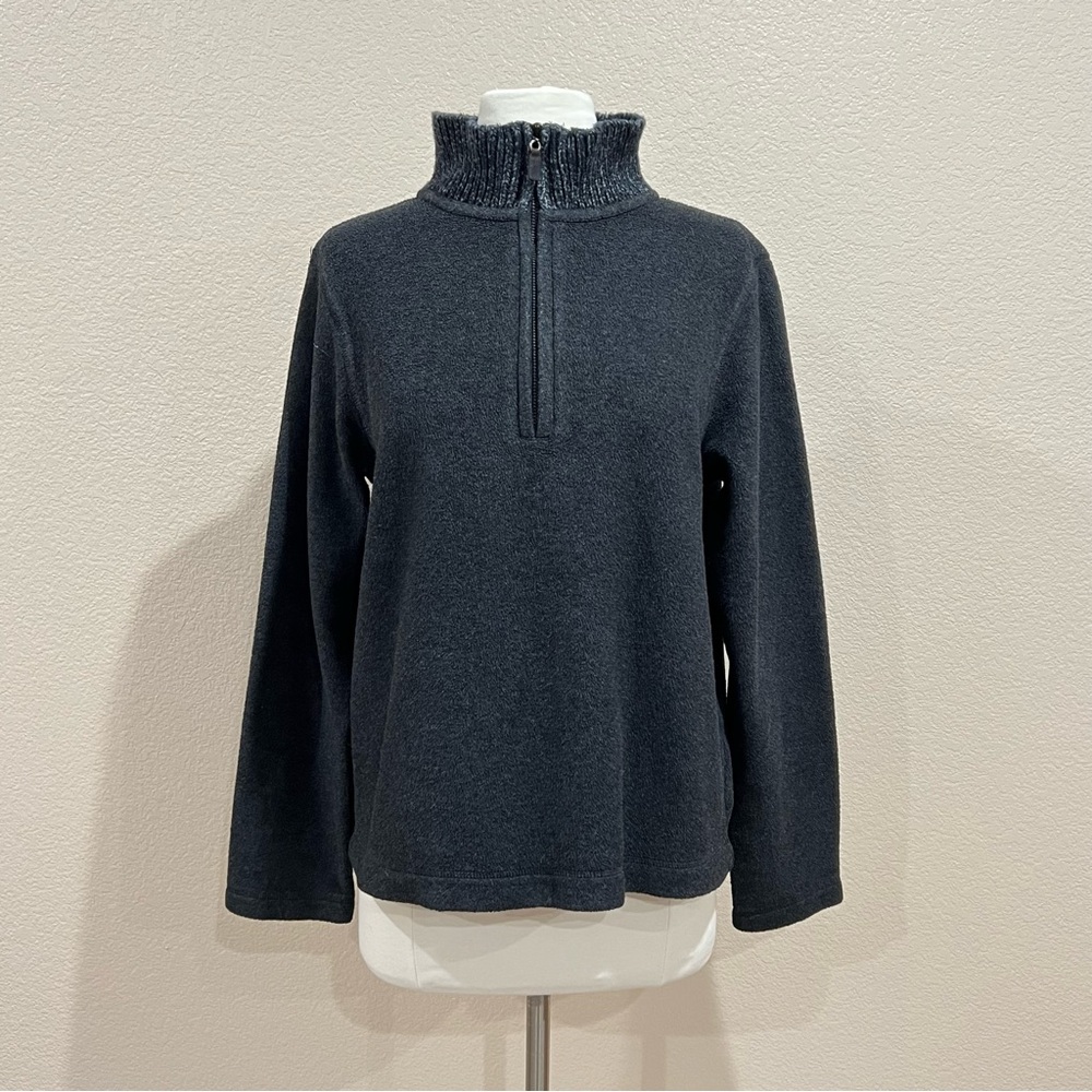 Eddie Bauer Charcoal Grey Birch Valley Fleece Mock 1/4 Zip Pullover Size Medium - Picture 4 of 11